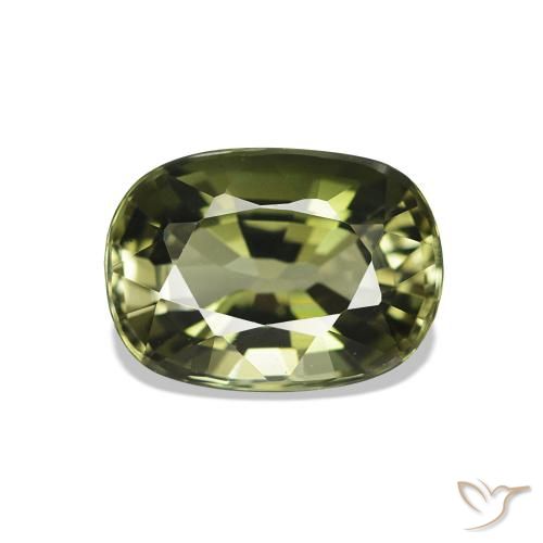 1.77 ct Green Tourmaline Gemstone, Tourmaline Gem in Cushion-Cut Shape for Sale.