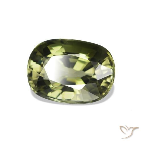 1.77 ct Green Tourmaline Stone, Natural Tourmaline in Cushion-Cut Shape for Sale