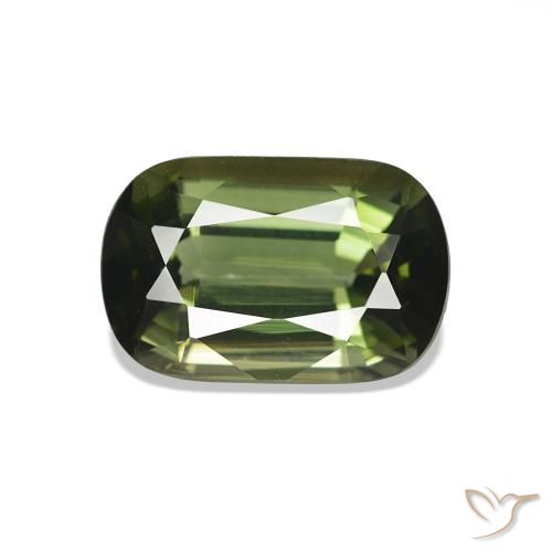 1.80 ct Green Tourmaline Gemstone, Tourmaline Gem in Cushion-Cut Shape for Sale.