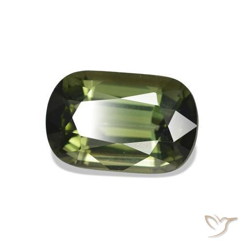 1.80 ct Green Tourmaline Stone, Natural Tourmaline in Cushion-Cut Shape for Sale