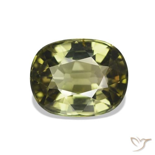 1.69 ct Green Tourmaline Gemstone, Tourmaline Gem in Cushion-Cut Shape for Sale.