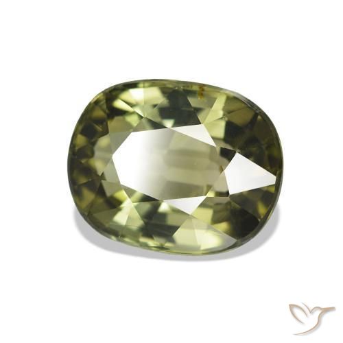 1.69 ct Green Tourmaline Stone, Natural Tourmaline in Cushion-Cut Shape for Sale