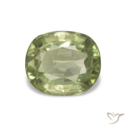 1.86 ct Green Tourmaline Gemstone, Tourmaline Gem in Cushion-Cut Shape for Sale.