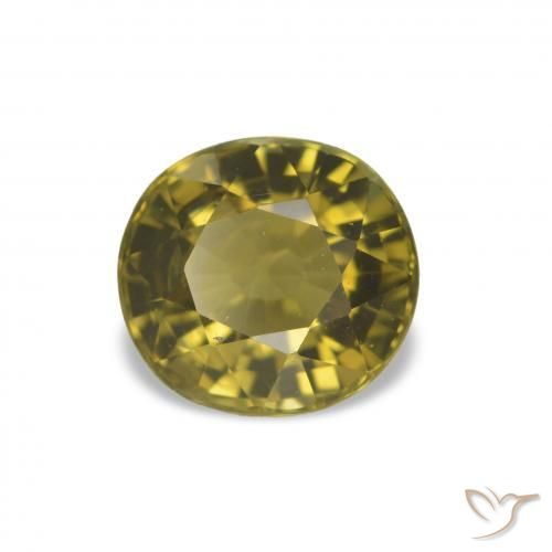 1.53 ct Golden Tourmaline Stone, Natural Tourmaline in Oval Facet Shape for Sale