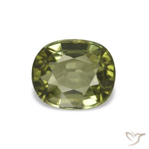 1.66 ct Green Tourmaline Gemstone, Tourmaline Gem in Oval Facet Shape for Sale.