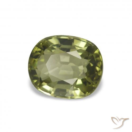 1.66 ct Green Tourmaline Stone, Natural Tourmaline in Oval Facet Shape for Sale