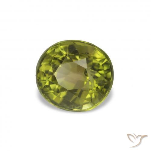 1.43 ct Green Tourmaline Stone, Natural Tourmaline in Oval Facet Shape for Sale