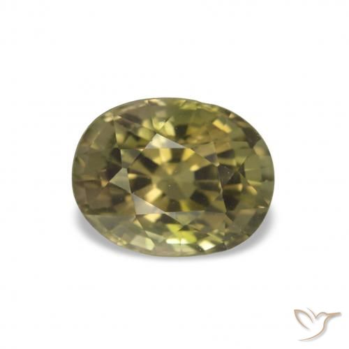 1.74 ct Green Tourmaline Gemstone, Tourmaline Gem in Oval Facet Shape for Sale.
