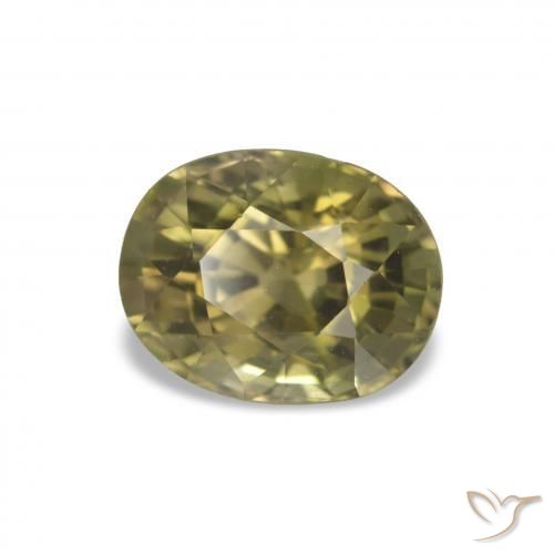 1.74 ct Green Tourmaline Stone, Natural Tourmaline in Oval Facet Shape for Sale