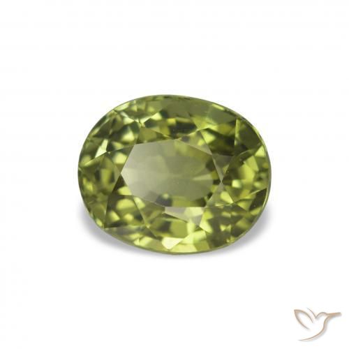 1.47 ct Green Tourmaline Stone, Natural Tourmaline in Oval Facet Shape for Sale