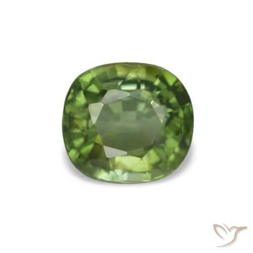 1.51 ct Green Tourmaline Gemstone, Tourmaline Gem in Cushion-Cut Shape for Sale.