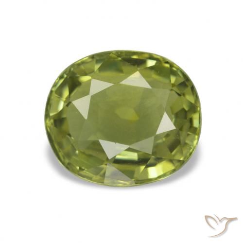 1.81 ct Green Tourmaline Gemstone, Tourmaline Gem in Oval Facet Shape for Sale.