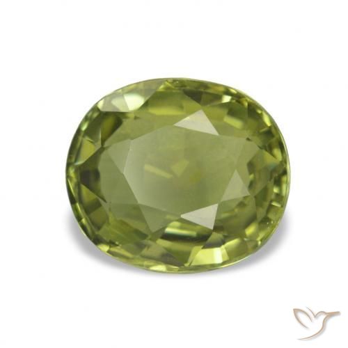 1.81 ct Green Tourmaline Stone, Natural Tourmaline in Oval Facet Shape for Sale