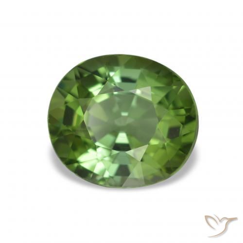 1.81 ct Green Tourmaline Stone, Natural Tourmaline in Oval Facet Shape for Sale