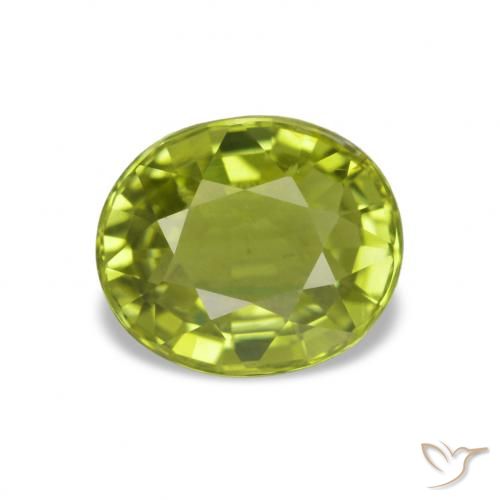 1.62 ct Green Tourmaline Gemstone, Tourmaline Gem in Oval Facet Shape for Sale.