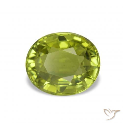 1.62 ct Green Tourmaline Stone, Natural Tourmaline in Oval Facet Shape for Sale