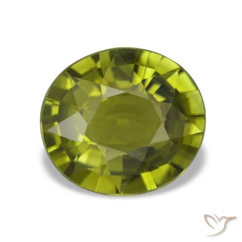 1.87 ct Green Tourmaline Gemstone, Tourmaline Gem in Oval Facet Shape for Sale.
