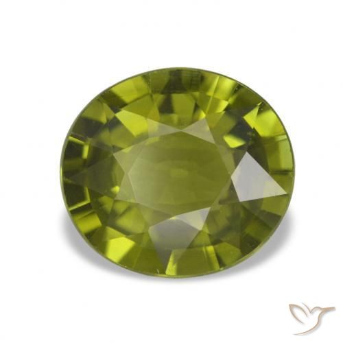1.87 ct Green Tourmaline Stone, Natural Tourmaline in Oval Facet Shape for Sale