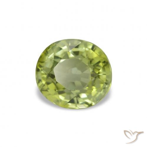 1.34 ct Green Tourmaline Stone, Natural Tourmaline in Oval Facet Shape for Sale