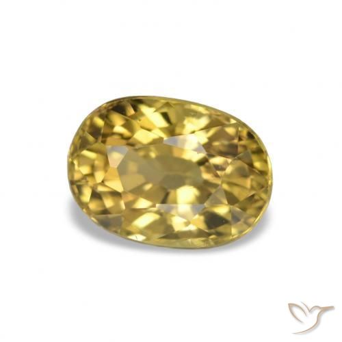 1.62 ct Golden Tourmaline Stone, Natural Tourmaline in Oval Facet Shape for Sale