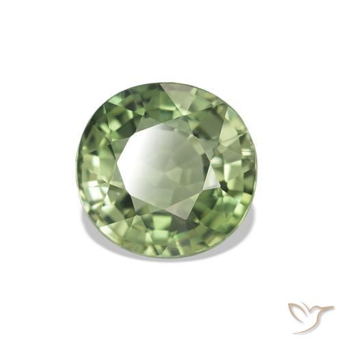 1.27 ct Green Tourmaline Stone, Natural Tourmaline in Round Facet Shape for Sale