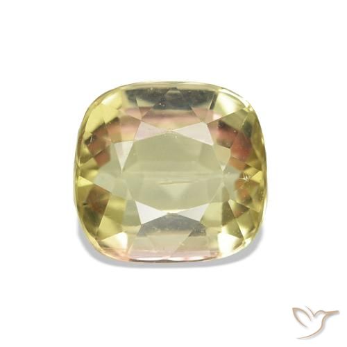 1.78 ct Yellow Tourmaline Gemstone, Tourmaline Gem in Cushion-Cut Shape for Sale.