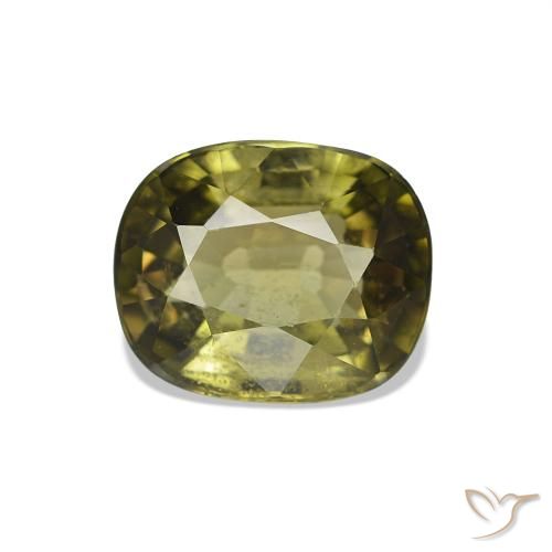 1.74ct Warm Earthy Green Tourmaline, Cushion, VS