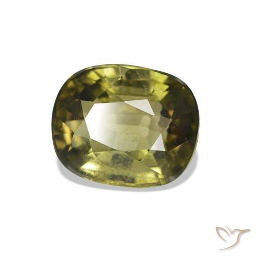 1.74 ct Green Tourmaline Stone, Natural Tourmaline in Cushion-Cut Shape for Sale