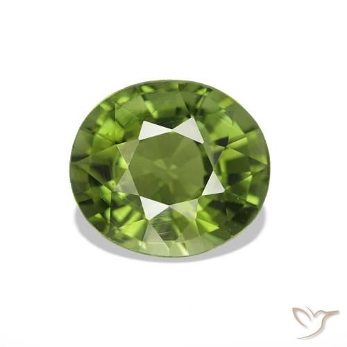 1.33ct Natural Warm Green Tourmaline, Oval, VS-SI, Photo A