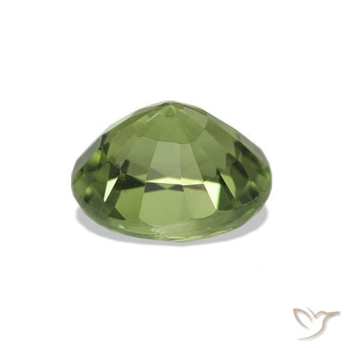 Tourmaline Gemstone in 7.2 x 6.4 mm Size for Sale, Tourmaline Stone in Warm Green Color