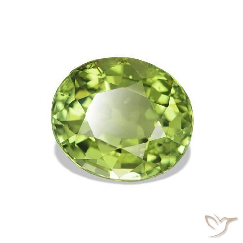 1.73 ct Green Tourmaline Stone, Natural Tourmaline in Oval Facet Shape for Sale