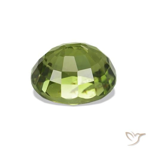 Tourmaline Gemstone in 7.7 x 6.6 mm Size for Sale, Tourmaline Stone in Warm Green Color