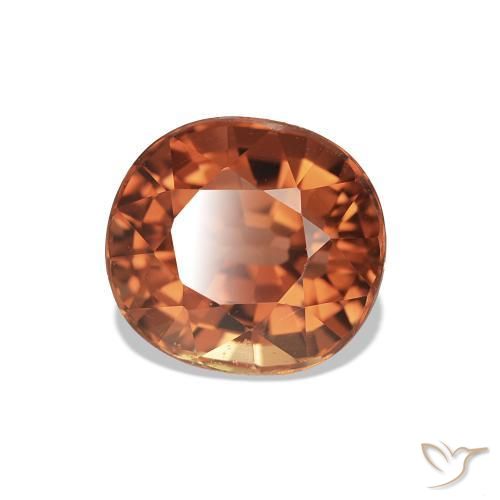 1.60 ct Orange Tourmaline Stone, Natural Tourmaline in Oval Facet Shape for Sale