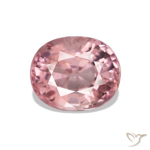 1.66 ct Pink Tourmaline Gemstone, Tourmaline Gem in Oval Facet Shape for Sale.