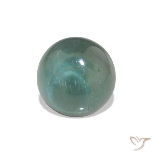 1.54 ct Turquoise Tourmaline Gemstone, Tourmaline Gem in Round Cabochon Shape for Sale.