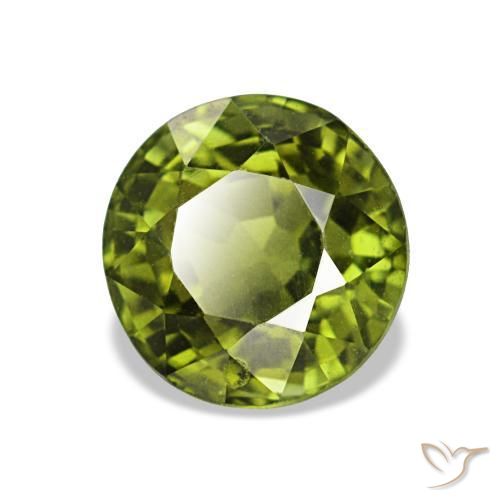 1.55 ct Green Tourmaline Stone, Natural Tourmaline in Round Facet Shape for Sale