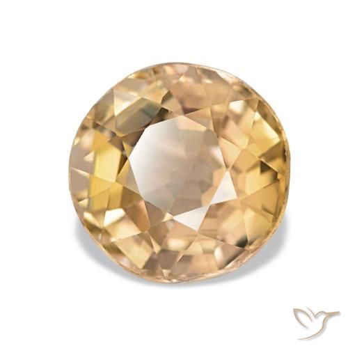 2.03 ct Golden Tourmaline Stone, Natural Tourmaline in Round Facet Shape for Sale