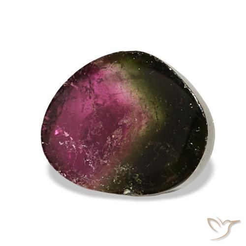 2.33 ct Multicolor Tourmaline Stone, Natural Tourmaline in Trillion Cabochon Shape for Sale