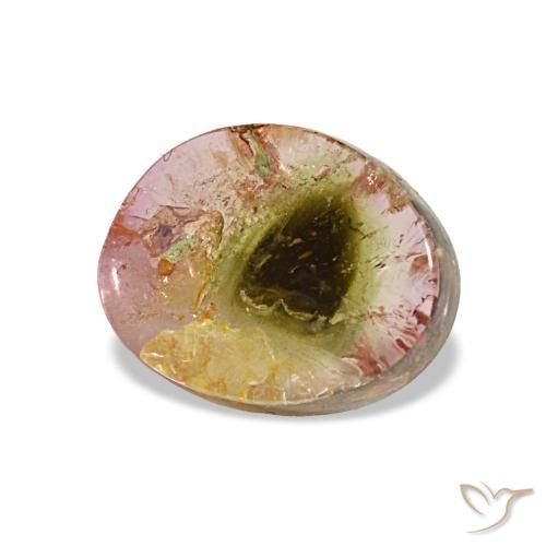 1.80 ct Multicolor Tourmaline Stone, Natural Tourmaline in Fancy Cabochon Shape for Sale