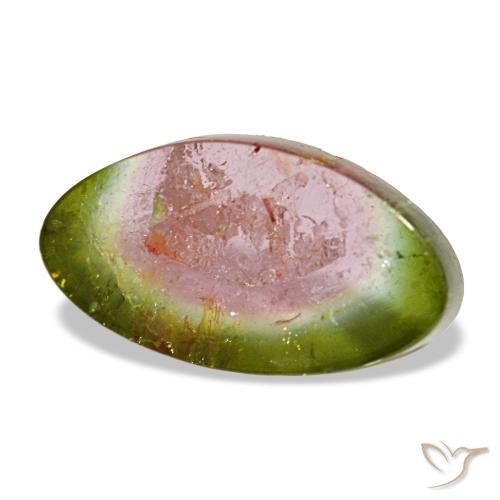 3.34 ct Multicolor Tourmaline Stone, Natural Tourmaline in Fancy Cabochon Shape for Sale