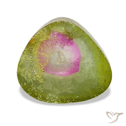 2.97 ct Multicolor Tourmaline Gemstone, Tourmaline Gem in Trillion Cabochon Shape for Sale.