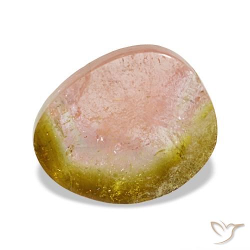 3.09 ct Bi-color Tourmaline Gemstone, Tourmaline Gem in Fancy Cabochon Shape for Sale.