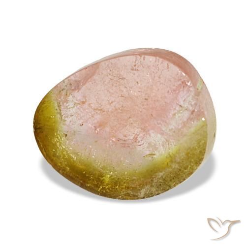 3.09 ct Bi-color Tourmaline Stone, Natural Tourmaline in Fancy Cabochon Shape for Sale
