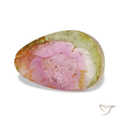 3.66 ct Multicolor Tourmaline Stone, Natural Tourmaline in Fancy Cabochon Shape for Sale