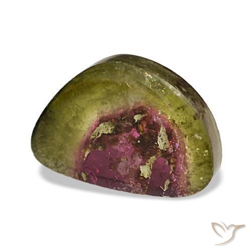 4.38 ct Multicolor Tourmaline Stone, Natural Tourmaline in Fancy Cabochon Shape for Sale