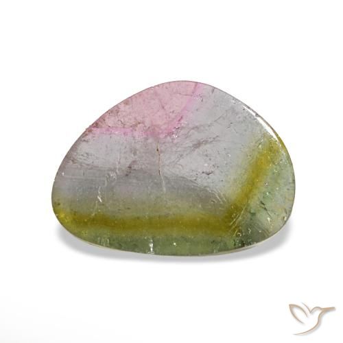 2.65 ct Multicolor Tourmaline Gemstone, Tourmaline Gem in Trillion Cabochon Shape for Sale.