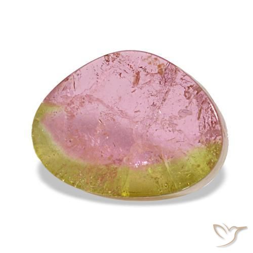 3.20 ct Bi-color Tourmaline Stone, Natural Tourmaline in Fancy Cabochon Shape for Sale
