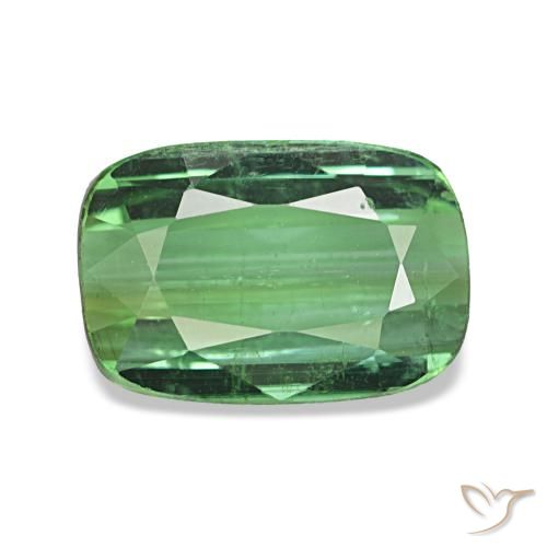 1.53 ct Green Tourmaline Gemstone, Tourmaline Gem in Cushion-Cut Shape for Sale.