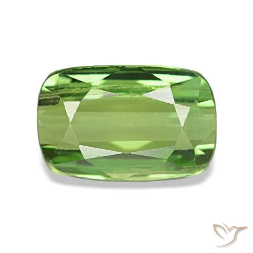 1.56 ct Green Tourmaline Gemstone, Tourmaline Gem in Cushion-Cut Shape for Sale.