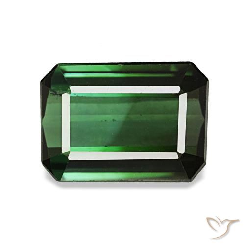 1.42 ct Green Tourmaline Gemstone, Tourmaline Gem in Octagon Step Cut Shape for Sale.